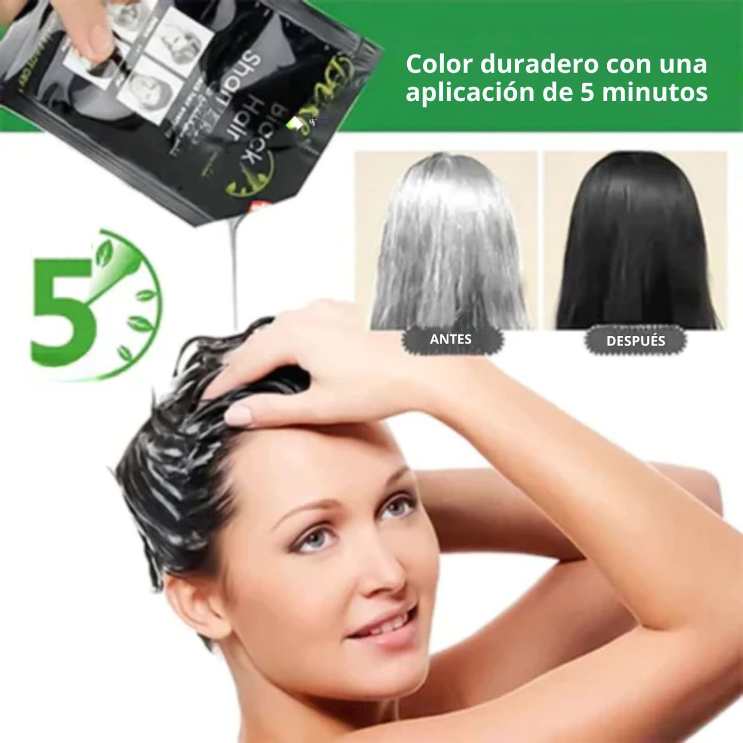 Shampoo Cubre Canas Black Hair Sachet Caja 10 Unidades