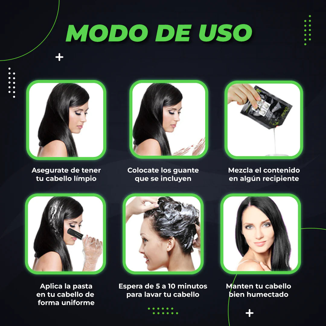 Shampoo Cubre Canas Black Hair Sachet Caja 10 Unidades