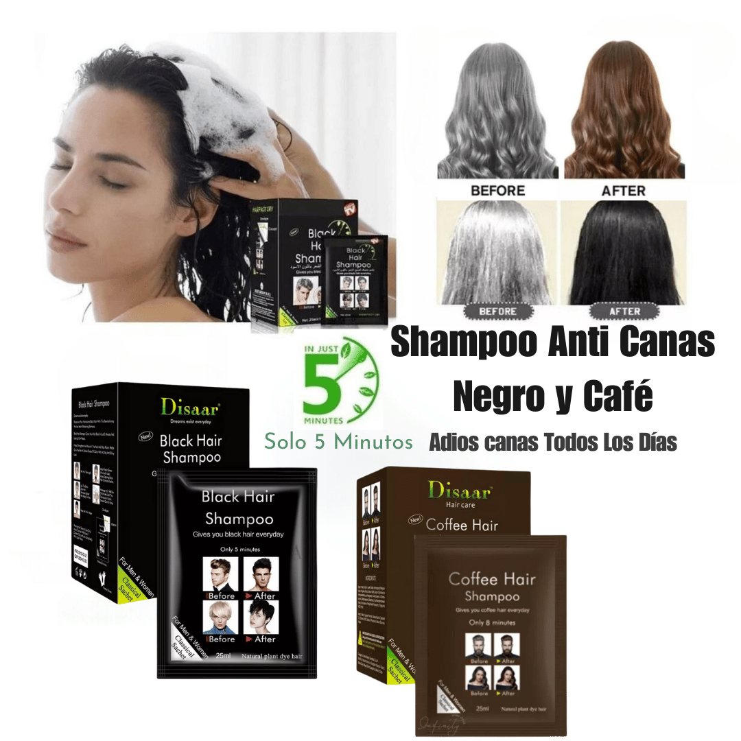 Shampoo Cubre Canas Black Hair Sachet Caja 10 Unidades