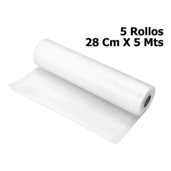 2 Rollos Bolsas 28cm x 5m para Selladora al Vacio