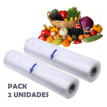 2 Rollos Bolsas 28cm x 5m para Selladora al Vacio