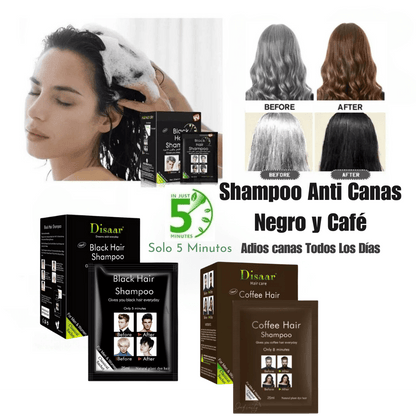 Shampoo Cubre Canas Black Hair Sachet Caja 10 Unidades