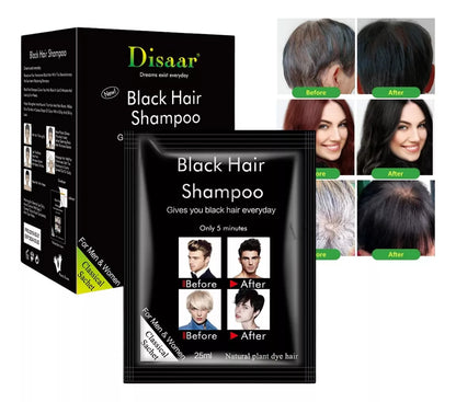 Shampoo Cubre Canas Black Hair Sachet Caja 10 Unidades
